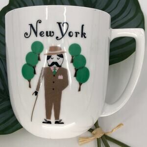 Francois et Mimi White Green Black World Cities New York 14 oz Coffee Tea Mug